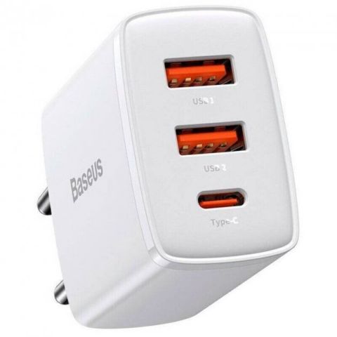 Зарядное устройство Baseus 30W 2USB + Type-C Compact Quick Charger