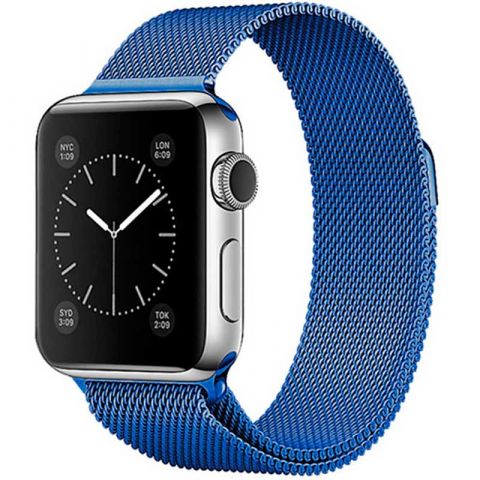 Ремешок для Apple Watch 42/44/45mm Milanese Loop Metal-Blue
