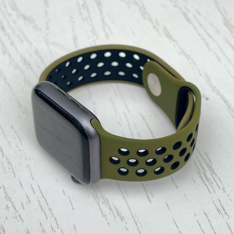 Ремешок для Apple Watch 42/44/45mm Nike Sport Band-Virid/Black