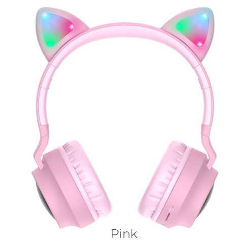 Беспроводные наушники Hoco W27 Cat Ear-Pink